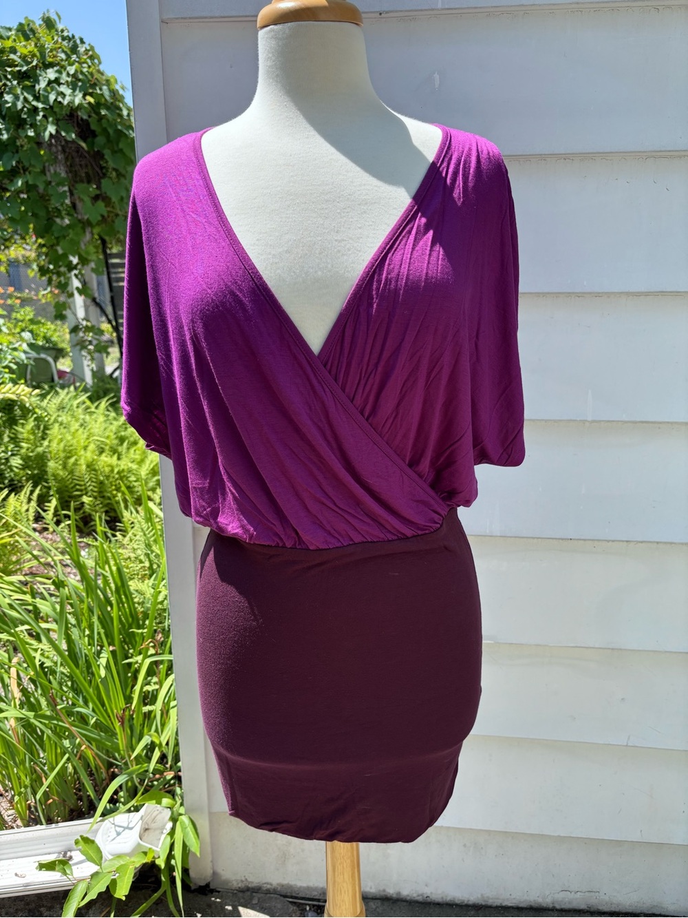 Velvet by Graham & Spencer Plum & Deep Berry Surplice Dress